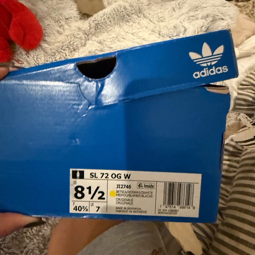 Adidas Blue and White Shoe Box